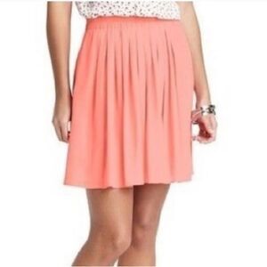 Ann Taylor LOFT Petites Lightweight Chiffon Pleated Pink Lined Mini Skirt. XSP.